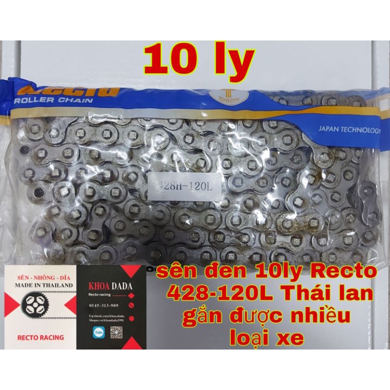 sên Recto đen 120 mắt , sên 10ly thái lan. gắn được nhiều xe , Winner, Sonic, Raider.