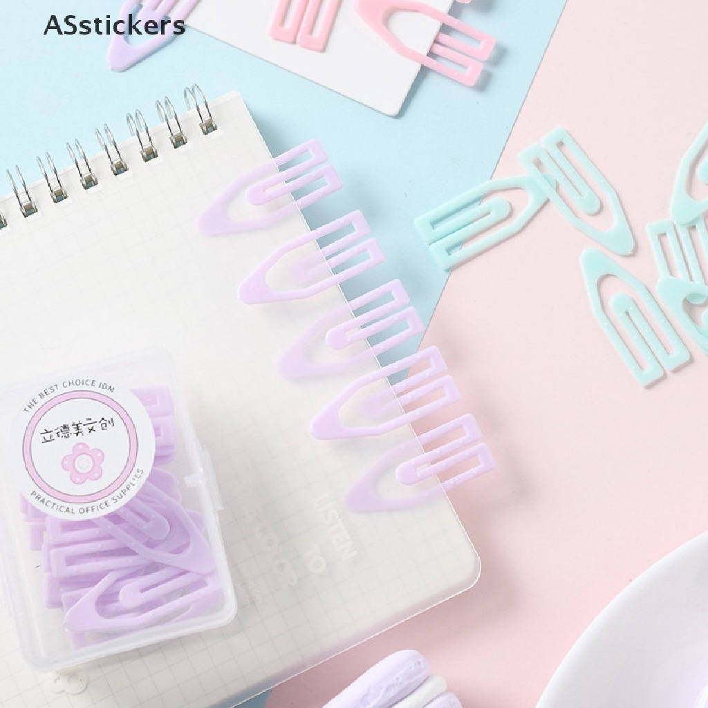 [ASstickers] Set 20 Kẹp Giấy Bằng Nhựa Màu Sắc Macaron Kẹp Giấy Đánh Dấu Trang Sách Trường Học Bán Chạy