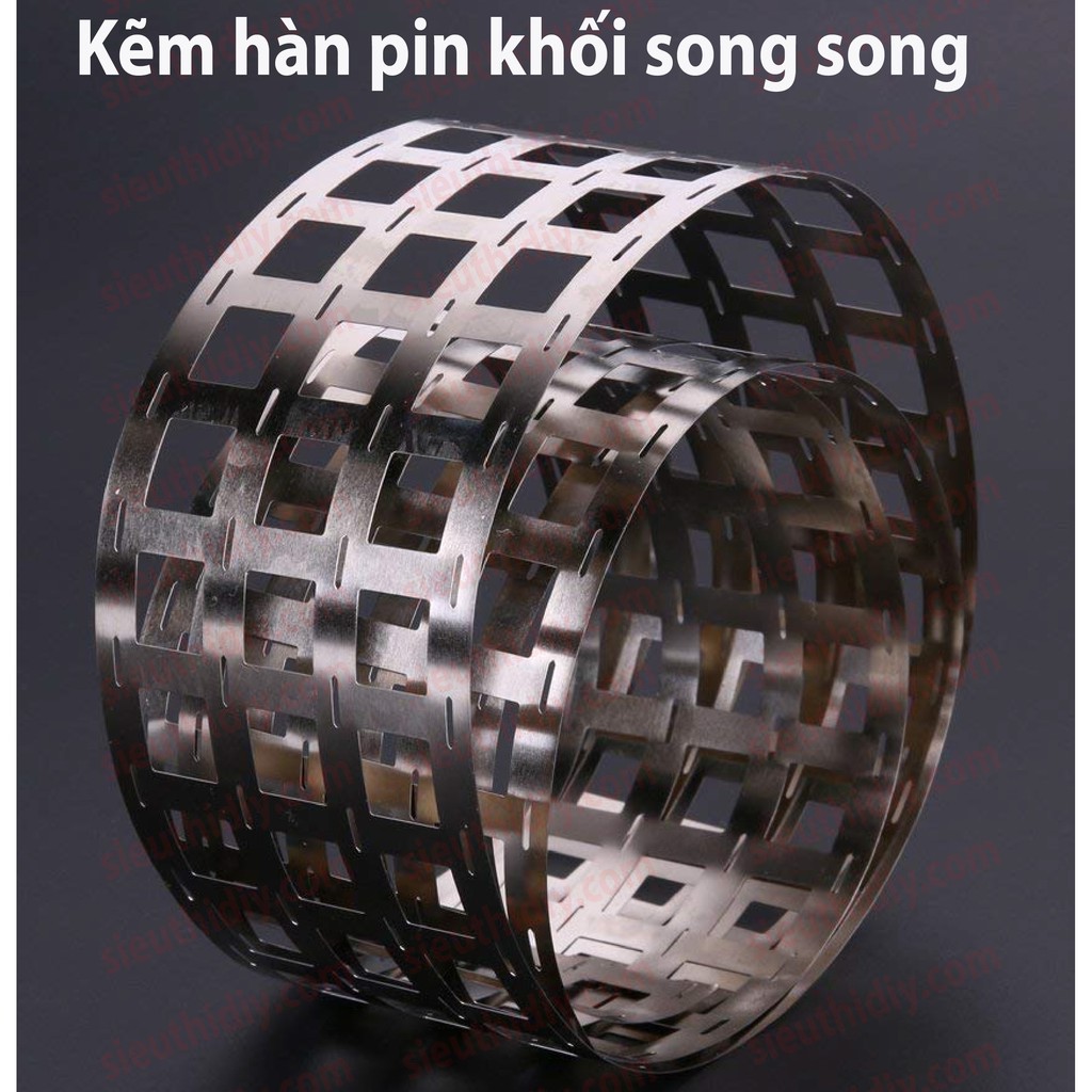 Kẽm hàn pin lithium 18650 dạng khối song song thẳng nhiều hàng