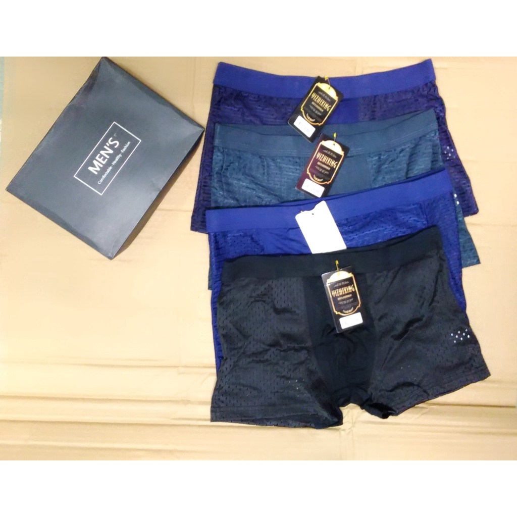 [Hộp 4 Chiếc] Quần Lót Nam Thông Hơi Cao Cấp ❤️ Quần Sịp Nam Đùi Boxer Lưới