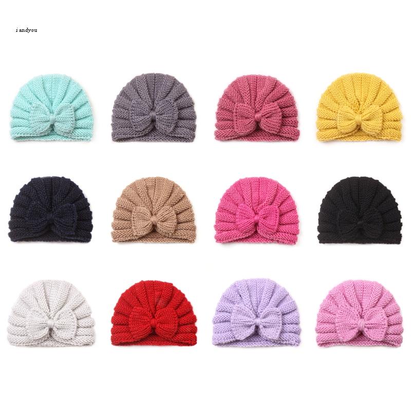 ✿ Mũ beanie Trùm Đầu Đính Nơ Dễ Thương Cho Bé