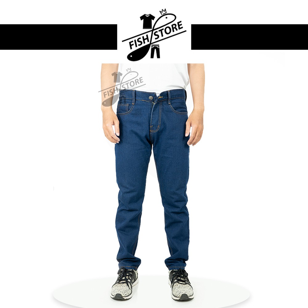 Quần jean nam chất bò trơn đẹp ống suông trung niên big size FF28E
