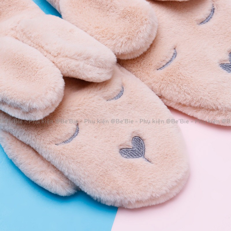 Bao tay mùa đông hình thỏ, Găng tay mùa đông lót lông siêu ấm BeBie - BP005
