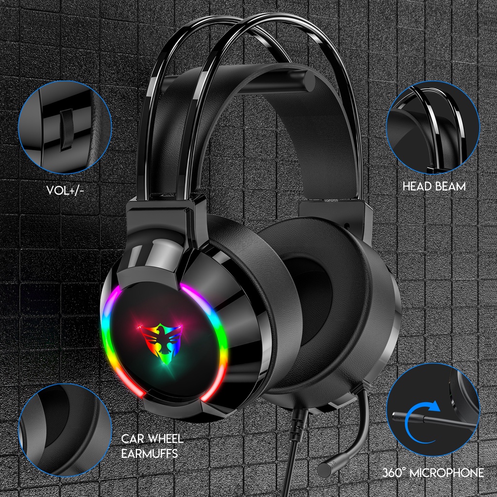 Tai nghe chụp tai Gaming H120G | G605 | G606 | LD89 Cao cấp, Led RGB, Dùng cho Máy vi tính, laptop, điện thoại