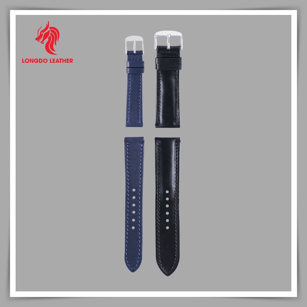 Dây đeo đồng hồ da bò thật - Đủ size 12/14/16/18/20/22/24 - Thương hiệu Longdo Leather - DAU