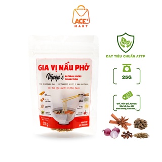 Gia vị nấu phở bò/gà nguyên chất - gia vị nấu bún bò - ninh/hầm gà Vipep thơm ngon chuẩn vị Việt gói 25g