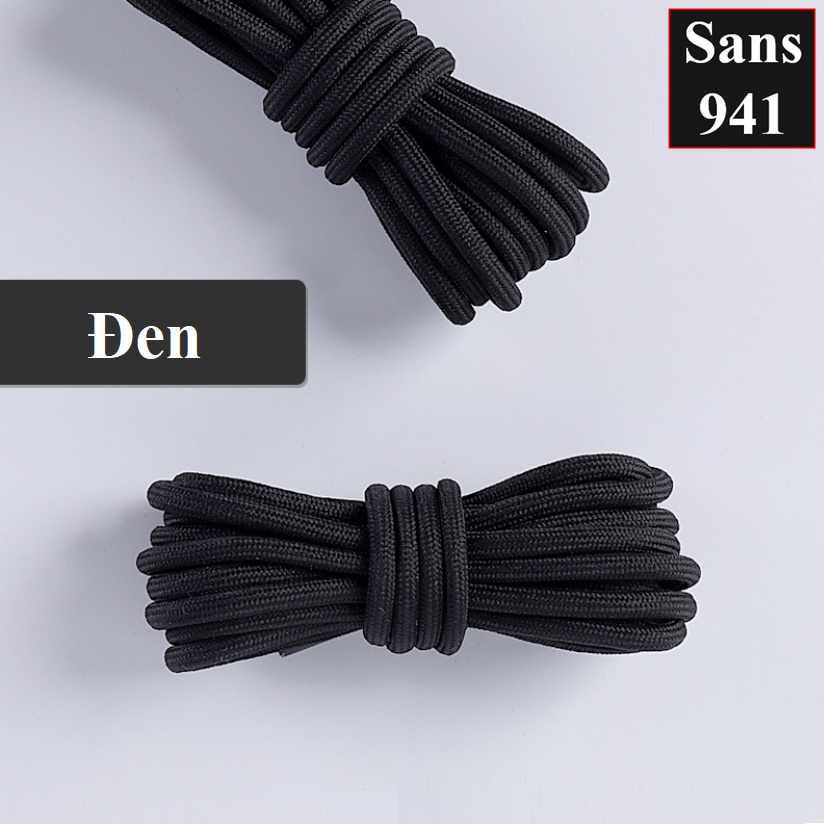 Dây giày tròn to 5mm nhiều màu đủ size Sans941 dài 100cm 120cm 140cm thể thao sneaker nam nữ trơn shoelaces đen be trắng