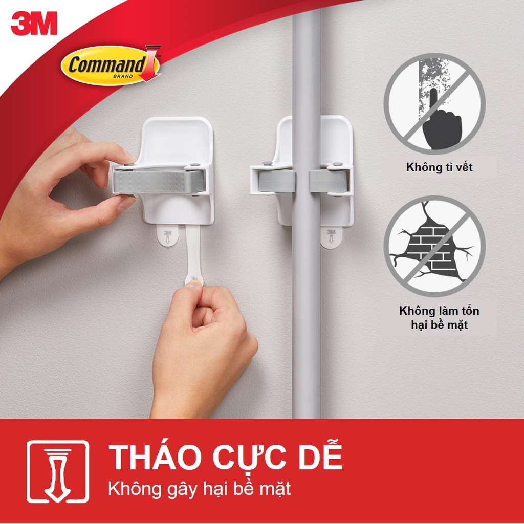 Móc dán tường treo chổi, cây lau nhà Command 3M chịu lực 1.8kg -tháo cực dễ 17007