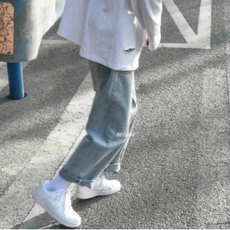 Quần jean dài ống suông phong cách cổ điển | BigBuy360 - bigbuy360.vn