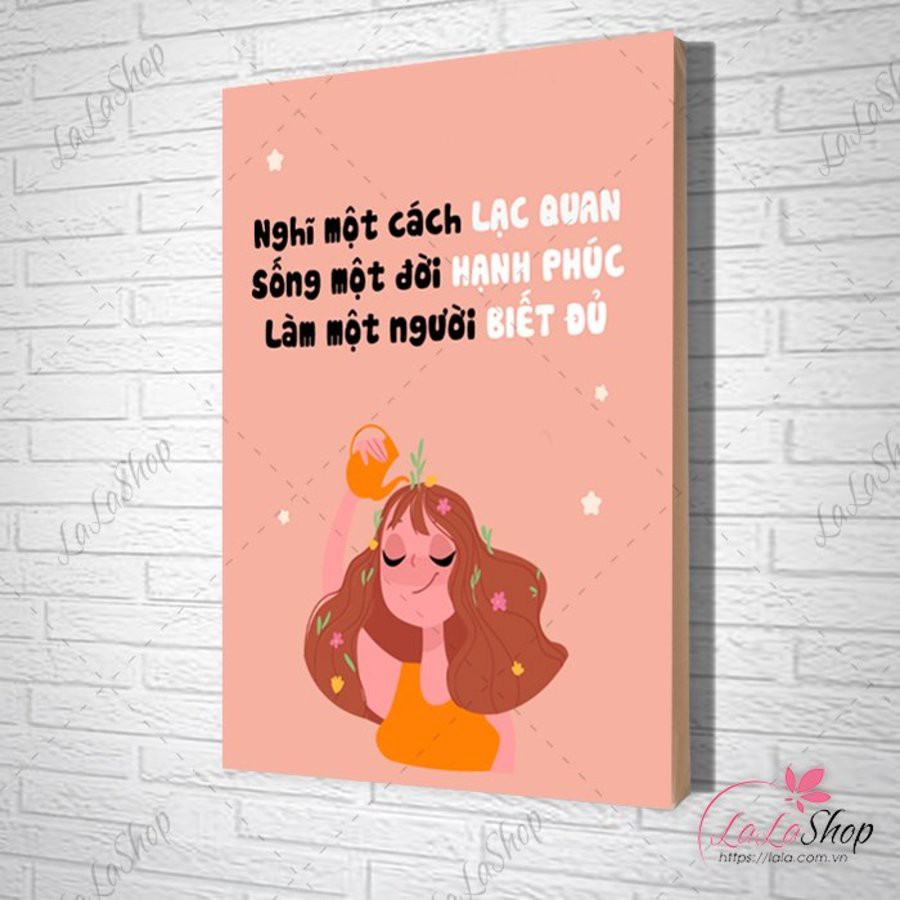 Bộ 3 tấm tranh canvas slogan Lala văn phòng tạo động lực trang trí công ty khung chắc chắn kèm đinh 3 chân đa năng