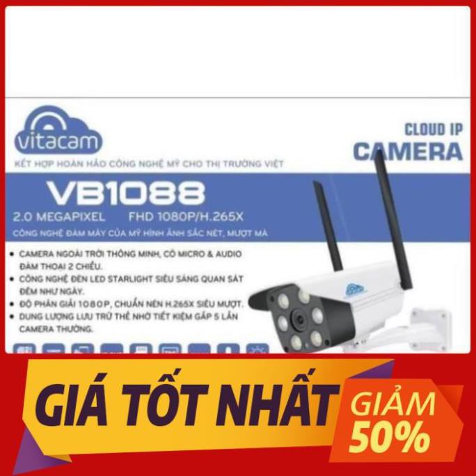 Camera Vitacam VB1088 - 2.0Mpx Full HD 1080P - Ngoài Trời - Đèn Starlight Quan Sát Màu Đêm - Bảo Hành Chính Hãng 2 Năm.