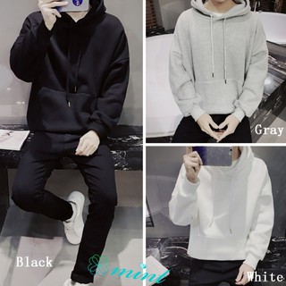 Áo hoodie nam màu trơn thời trang Hàn Quốc