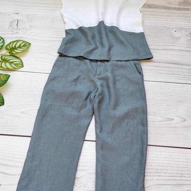Sét đồ nữ mùa hè vải linen Hàn Bộ mặc nhà nữ áo dây Dài Tay quần Dài 3 Màu style Hàn Quốc,Đi chơi,dạo phố,dự tiệc S999
