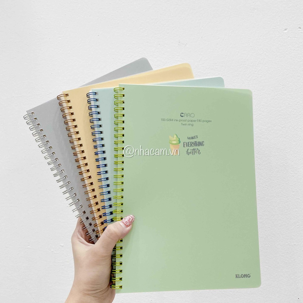 Sổ Lò Xo Kép Pastel 80 Trang 100 GSM Klong Size B5 574 Nhà Cam