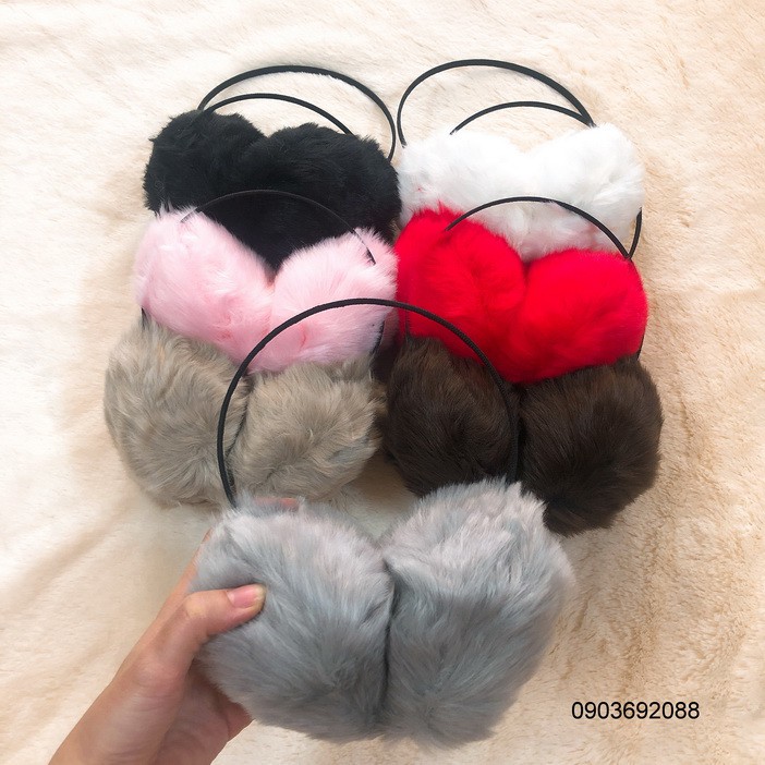 Bông chụp tai dạng băng đô mẫu lông xù - mịn, phụ kiện chụp hình, bịt tai giữ ấm Ivy Store