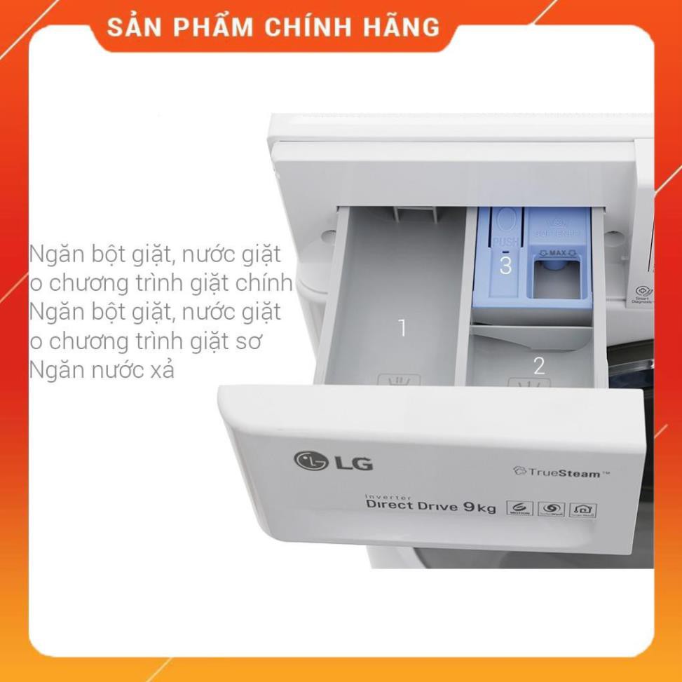 [ VẬN CHUYỂN MIỄN PHÍ KHU VỰC HÀ NỘI ] Máy giặt LG lồng ngang 9kg màu trắng FC1409S2W 24/7