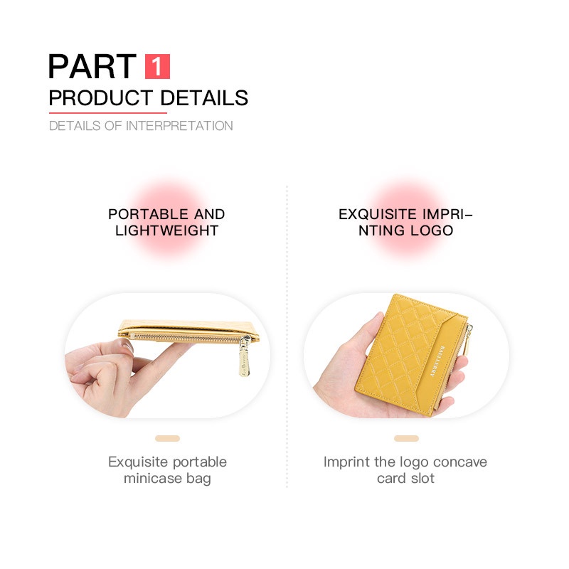 Ví Mini Nữ Hàng Hiệu BAELLERRY Nhỏ Xinh Mỏng Nhẹ Chứa Thẻ Xe, Thẻ Ngân Hàng - NR079
