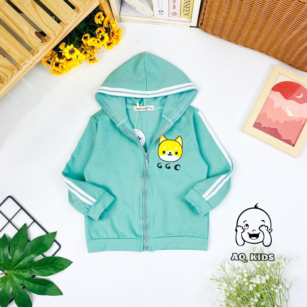 [BÉ 18-28kg] Áo Khoác Chống Nắng Minly Baby Vải Da Cá Dày Dặn, Phối Tai Thỏ Dễ Thương Size 130-170 Cho Bé Unibaby AKDC6