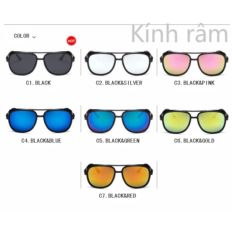 Kính mát gọng sắt phong cách cổ điển cho nam