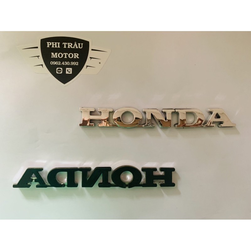 Tem chữ honda nổi mạ Crom(giá 1 cặp)