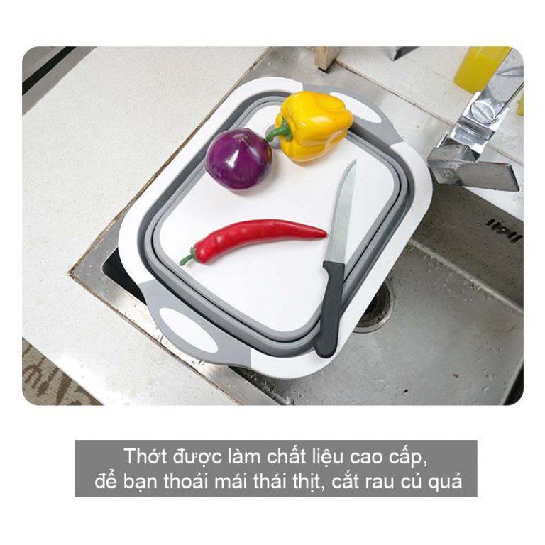 Chậu thớt đa năng gấp gọn tiện dụng 3 trong 1- Chậu Rửa Gấp Gọn Thành Thớt Đa Năng