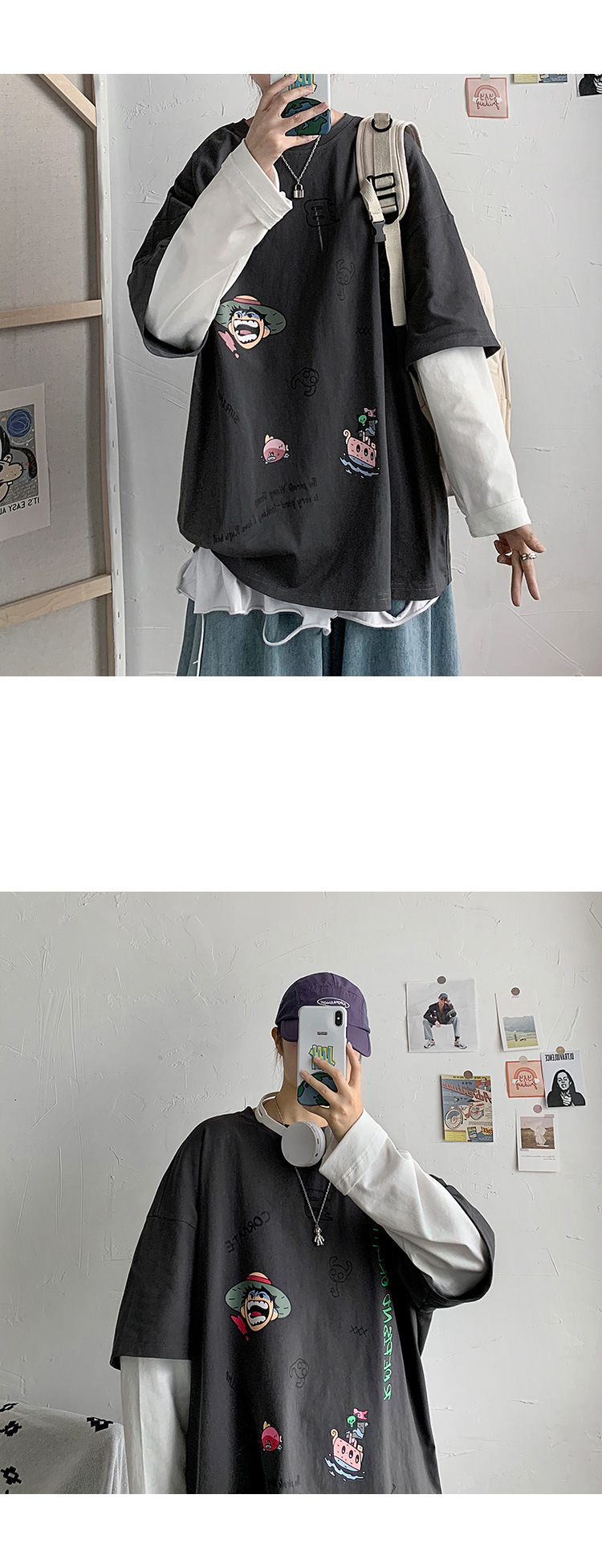 Áo Thun Tay Dài Dáng Rộng Phong Cách Hàn Quốc Cho Nam Giới | BigBuy360 - bigbuy360.vn