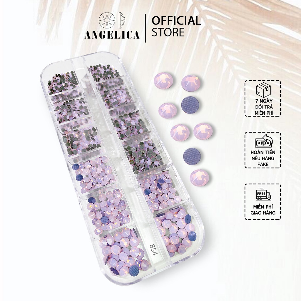 Đá Nail Chân Lưới 16 Khía Rose Opal Đính Trang Trí Móng ANGELICA 854