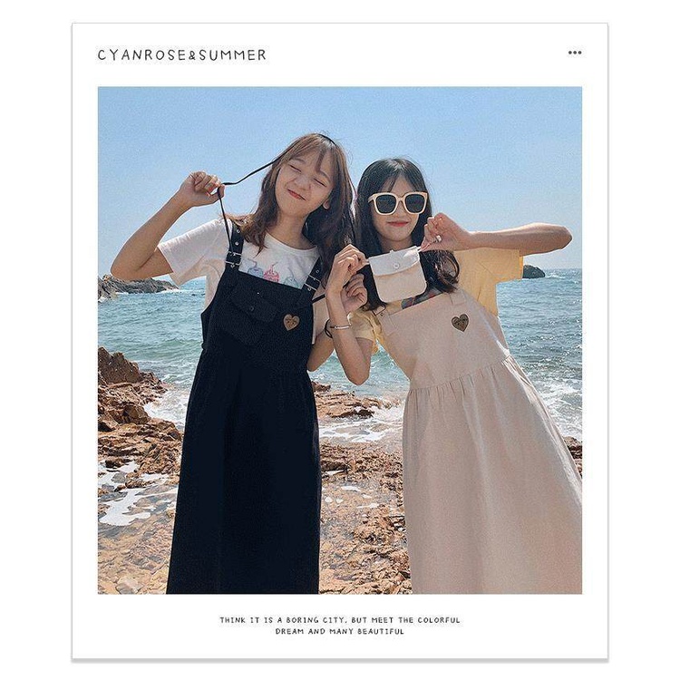 Bộ Trang Phục Mùa Hè 2022 Gồm Áo Sơ Mi Và Váy Yếm Phong Cách Hàn Quốc Mới Cho Nữ