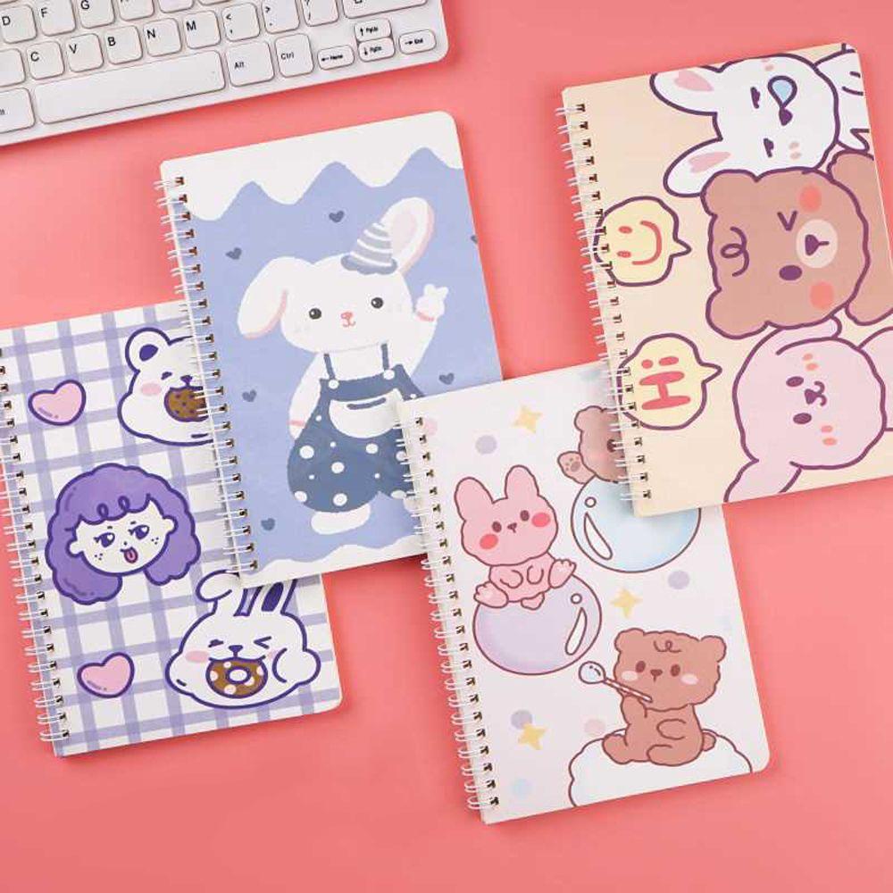 Sổ Ghi Chú Họa Tiết Thỏ Hoạt Hình Đáng Yêu Dành Cho Bé Gái