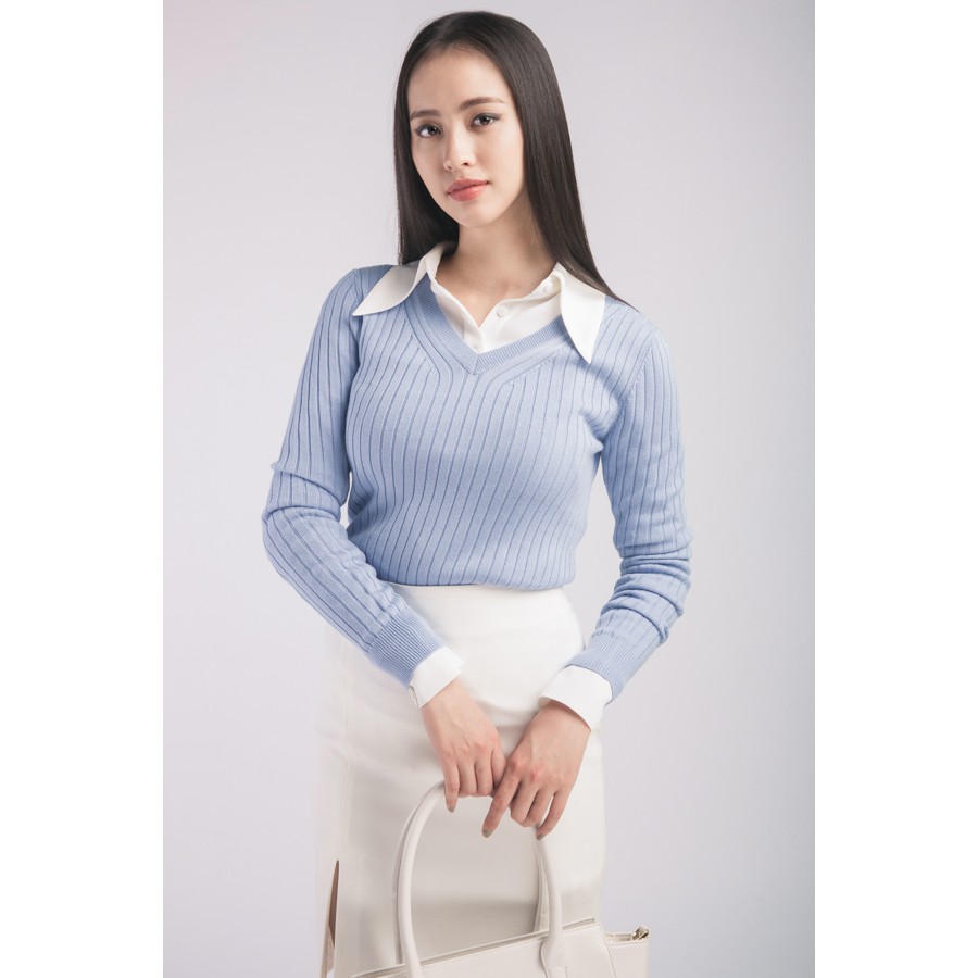  Áo len nữ dáng dài cổ V IVY moda MS 58B4852 | BigBuy360 - bigbuy360.vn