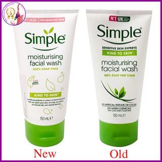 Sữa rửa mặt Simple Moisturising dưỡng ẩm chuyên sâu và làm sạch da hiệu quả 150ml Anh