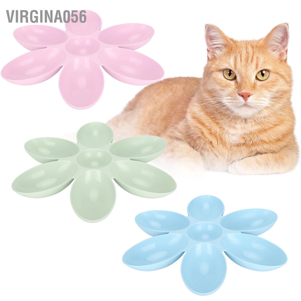 Có thể bán buôn Bát Đựng Thức Ăn / Nước Uống 6 Ngăn Hình Cánh Hoa Cho Thú Cưng Hàng giao ngay