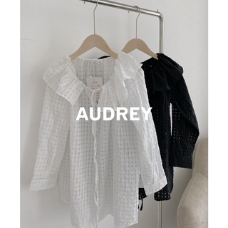V002 Áo váy cổ bèo nơ trễ vai AUDREY