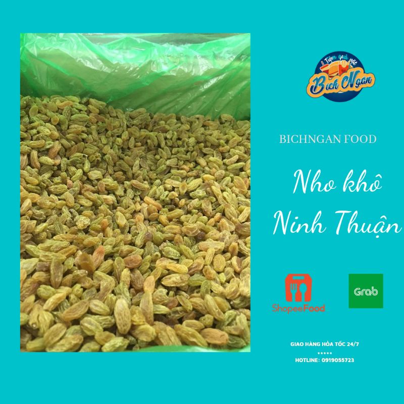 Nho Khô Xanh Ninh Thuận Dẻo Chua Ngọt 300Gr Loại 1 Giá Siêu Rẻ | đò ăn vặt bích ngân