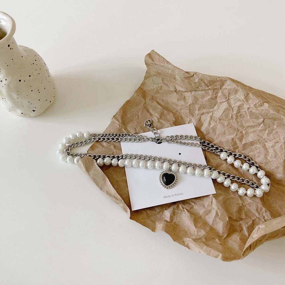 ANEMONE Dây Chuyền Hai Lớp Phong Cách Hip Hop Thời Trang Cho Nữ