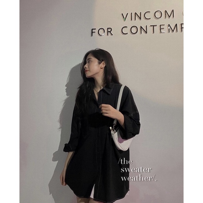 áo SƠ MI VIỀN CHỈ chất THÔ form rộng