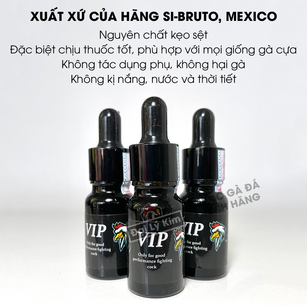 Thuốc gà đá tăng bo V.I.P, chiết lẻ 1cc, nhập khẩu Mexico chính hãng