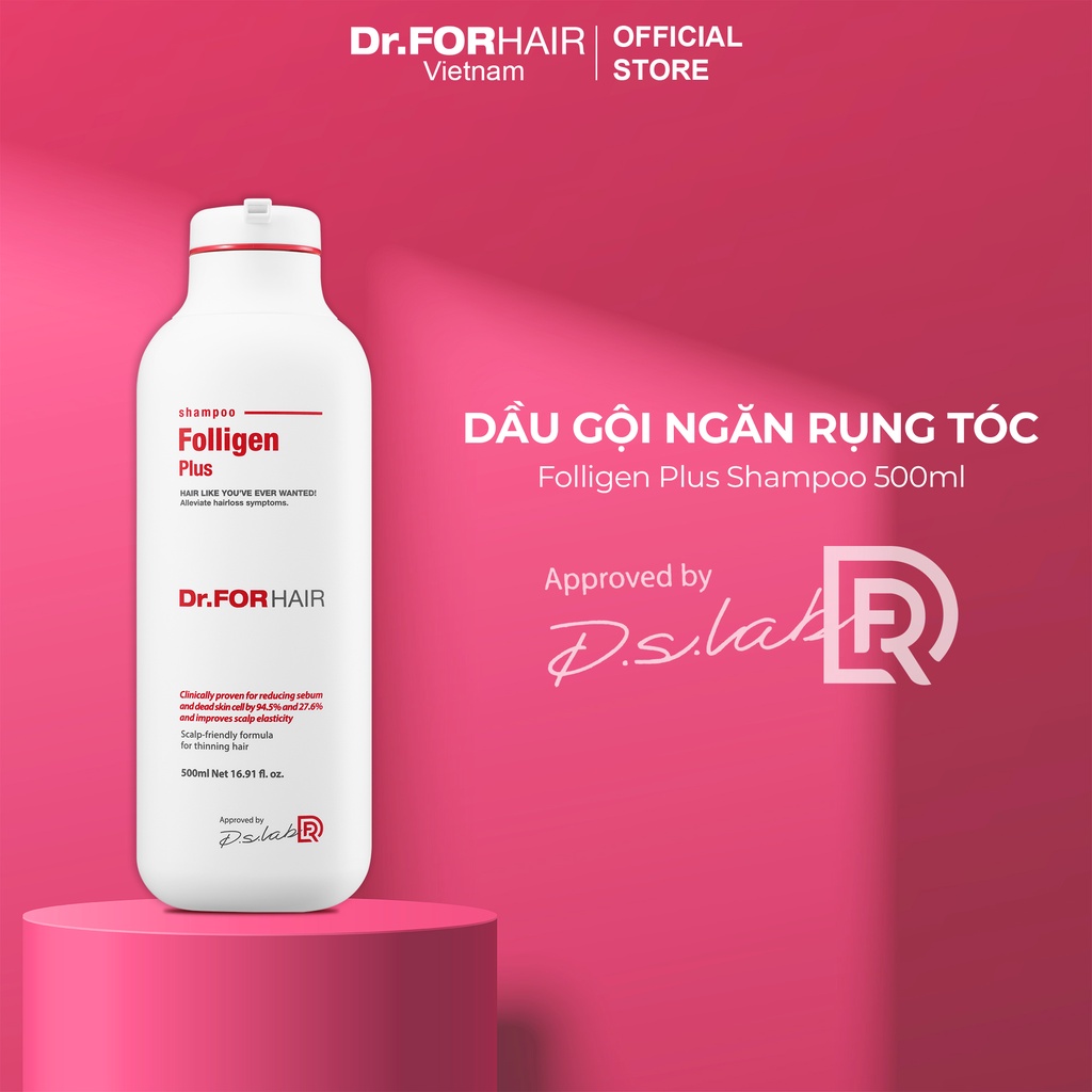 Dầu gội ngăn rụng tóc, dầu gội làm sạch gàu, kích thích mọc tóc Dr.ForHair Folligen Plus Shampoo 500ml