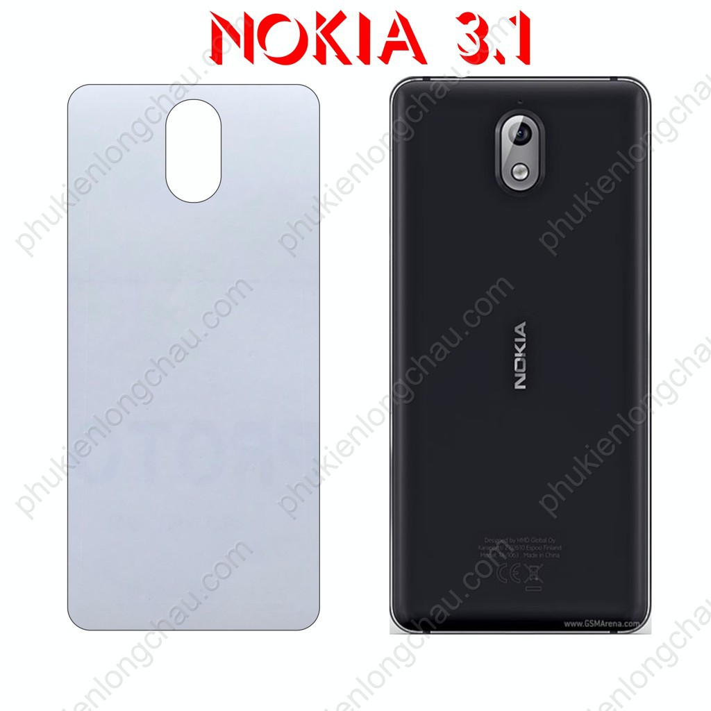 Miếng Dán Lưng Nokia 3.1 Decal Trong Nhám Chống Vân Tay