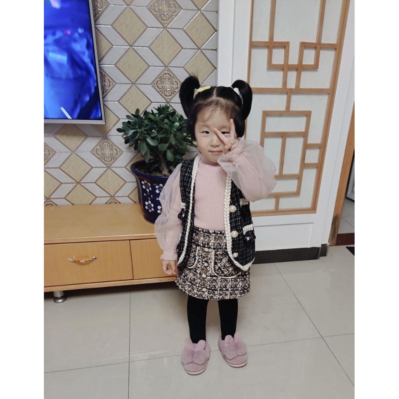 Chân váy dạ lót ấm cho bé gái siêu xinh