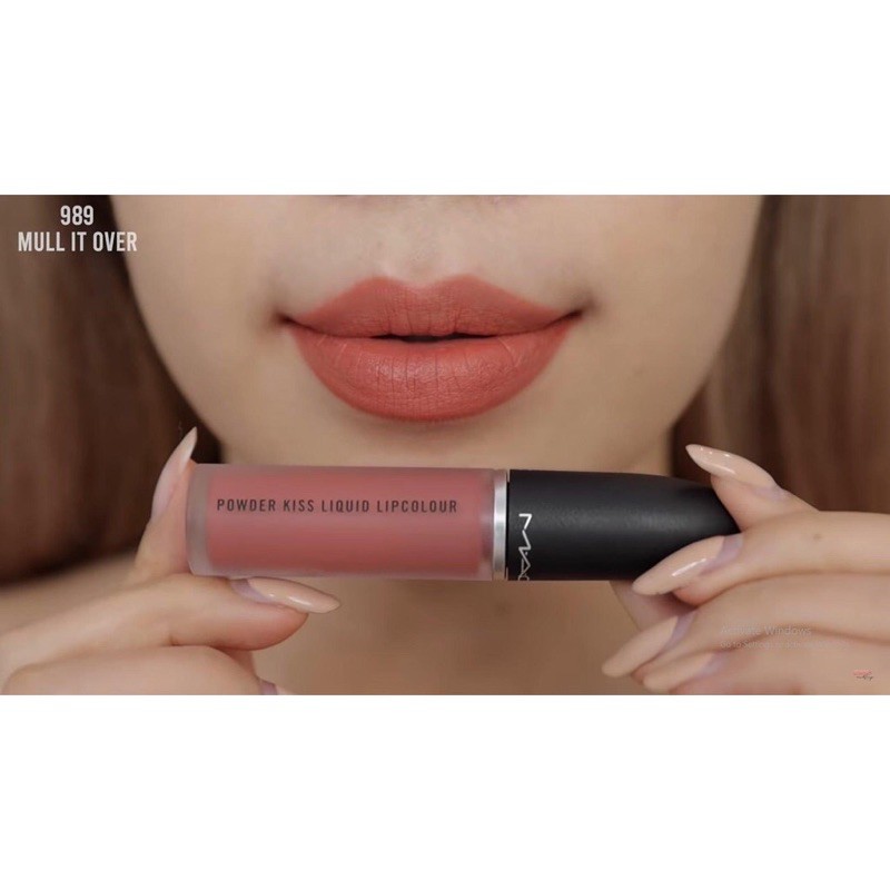 Son Kem Mac Powder Kiss Liquid Lipcolour Màu 989 Mull It Over Cam Hồng Đất