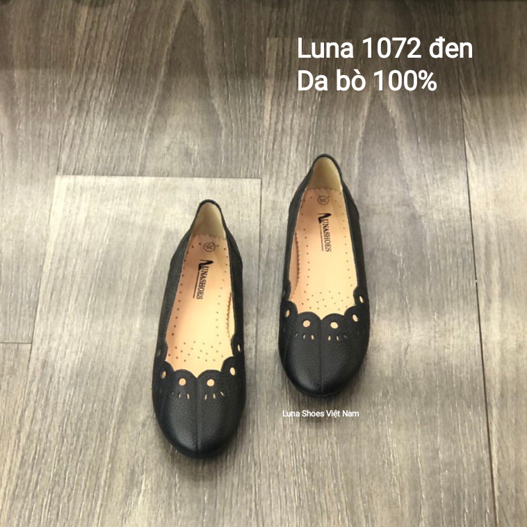 Giày búp bê nữ mũi tròn Lunashoes (1072) mũi nhọn da thật cao cấp nhiều màu (BH 24TH) giầy nữ trung niên