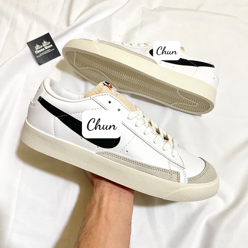 Giày blazer low 77 trắng kẻ đen ⚡️FREE_SHIP⚡️, giày blazer thấp cổ trắng đen cao cấp
