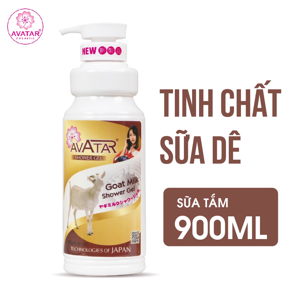 Sữa tắm sữa dê Avatar 900ml - Sữa dê chăm sóc da mịn màng và ngăn ngừa lão hóa - Công nghệ Nhật Bản