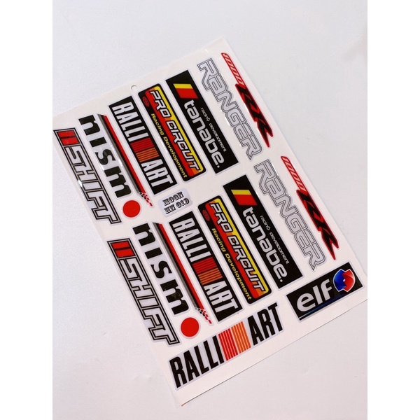 Decal tem nổi mẫu Ralliart Elf... cao cấp dán xe máy, ô tô, mũ bảo hiểm chống thấm nước, chống bay màu