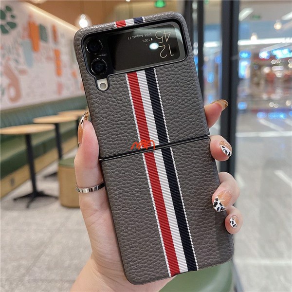 Ốp Lưng Da Kiểu Thom Browne Samsung Z Flip 3
