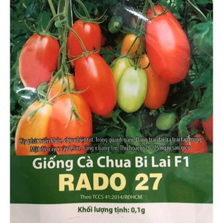 Gói 0,1gr Hạt Giống Cà Chua Bi Lai F1 Rado 27 Rạng Đông, Cây Chịu Nhiệt Tốt, Trồng Quanh Năm