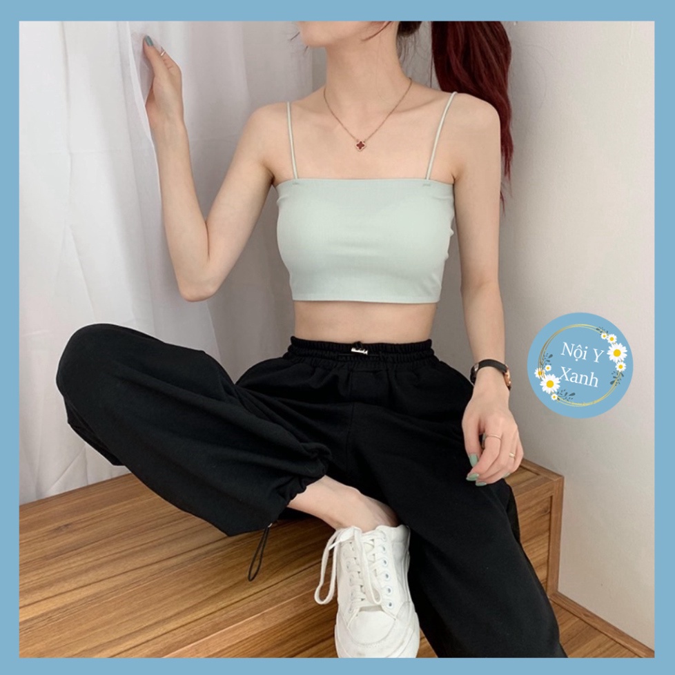Áo Bra Nữ 2 Dây Mảnh Có Đệm Ngực Trend Mới 709 Nội Y Xanh chất thoáng mát cao cấp