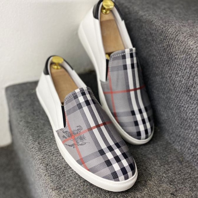 (Ảnh Thật) Giày lười nam BBR kẻ caro cực đẹp - mẫu mới năm 2021