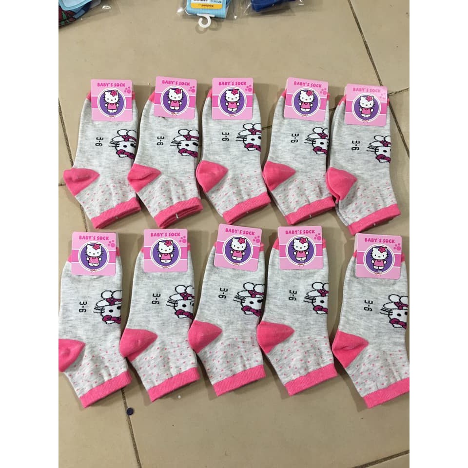 5 đôi tất cổ cao hình kitty bé gái